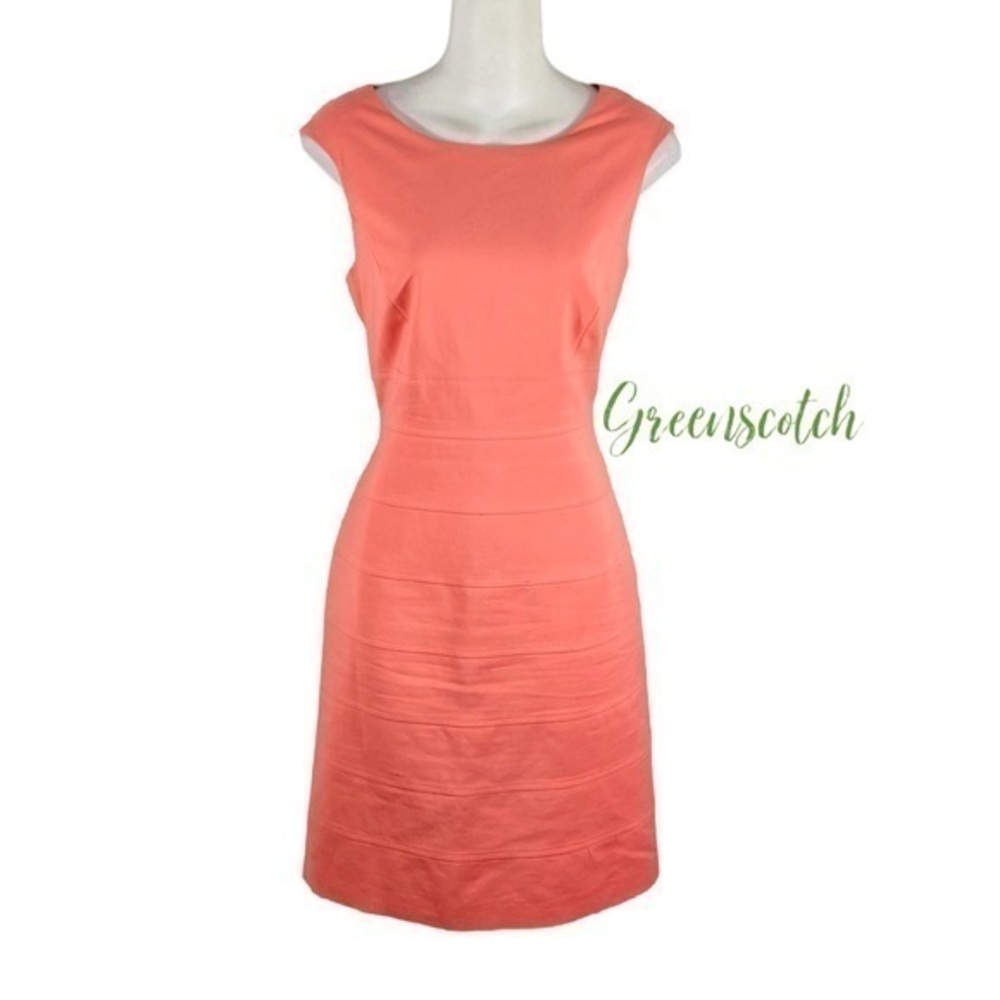 Antonio Melani peach pink paneled sleeveless sheath dress 6